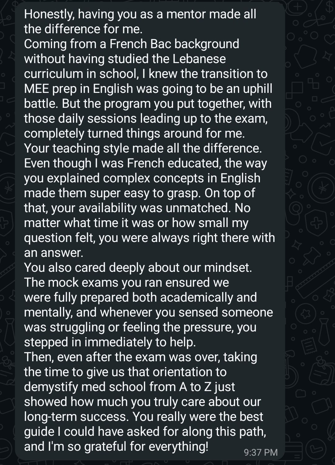 WhatsApp Testimonial Daniel Madhoun